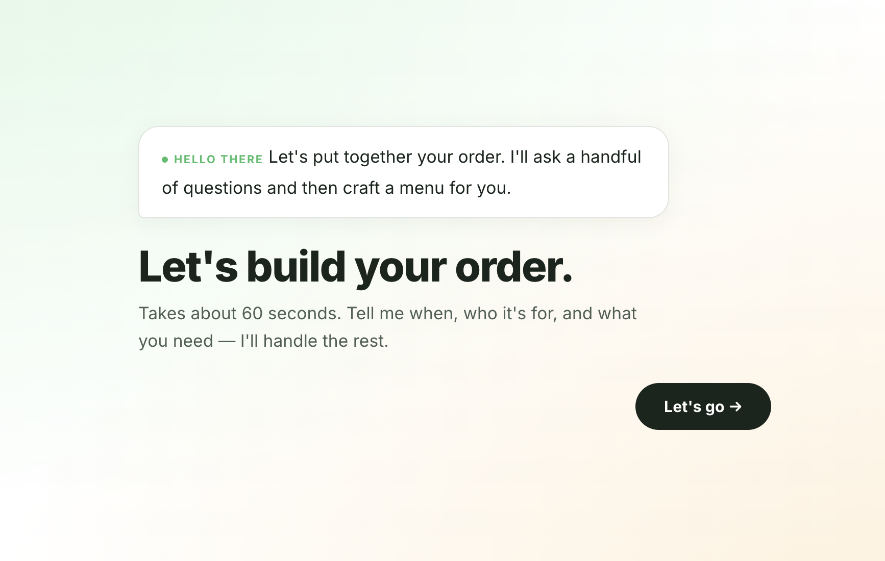 Order wizard intro